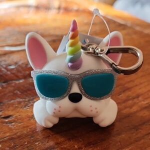 Bath & Body Works Unicorn French Bulldog Keychain PocketBac Holder